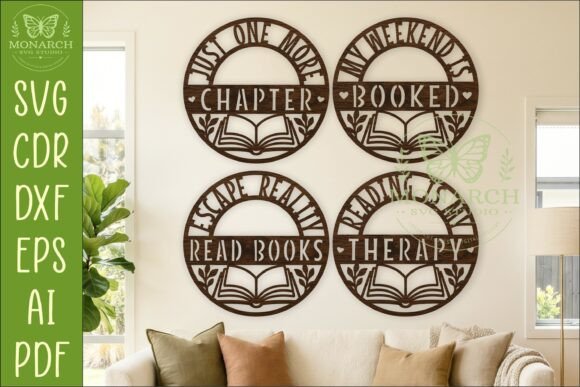 Download Book Lover Wall Sign Bundle SVG X 4 - Wall Collection