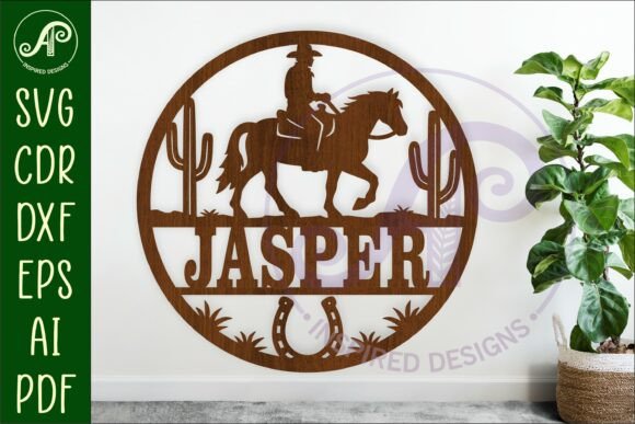 Download Cowboy Horse Name Wall Art Sign, SVG - Wall Collection