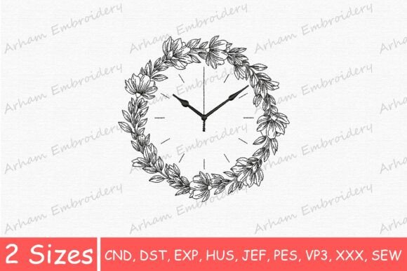 Download Floral Wreath Wall Clock - Wall Collection