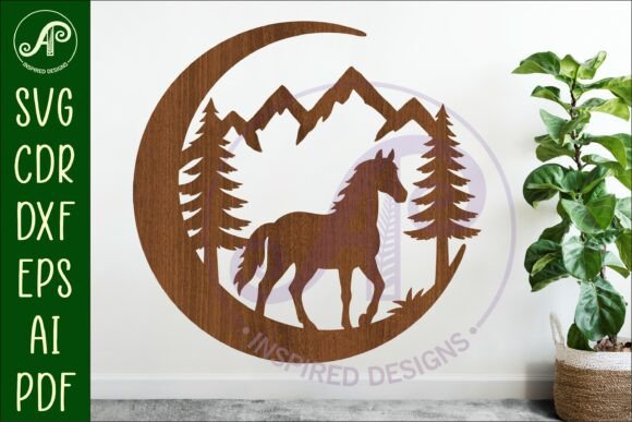 Download Crescent Moon Horse Animal Wall Sign - Wall Collection