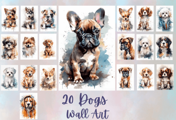 Download 20 Watercolor Dogs Wall Art Jpg - Wall Collection