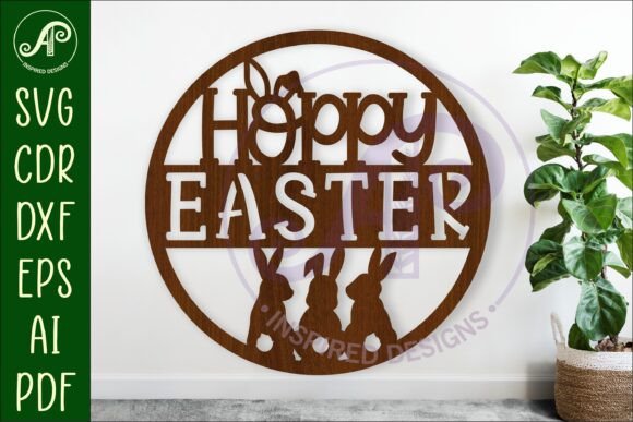 Download Hoppy Easter Wall Art Sign, SVG File. - Wall Collection