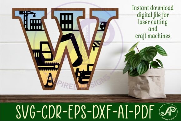 Download Construction Large W Wall Letter 3 Layer - Wall Collection