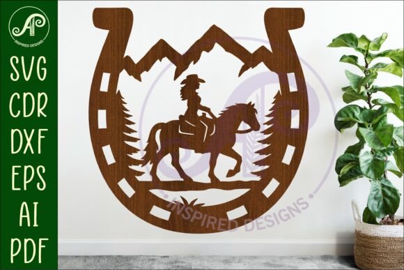 Download Horse Shoe Cowgirl Wall Sign - Wall Collection
