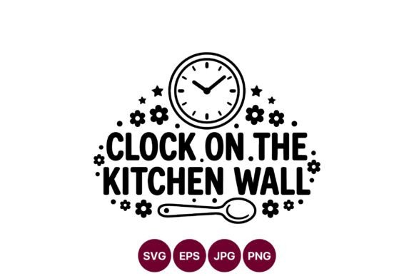 Download Clock on Kitchen Wall Floral Spoon - Wall Collection