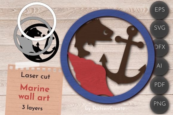 Download 3D Layered Fishing Wall Art, Sea Sign - Wall Collection