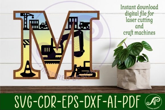Download Construction Large M Wall Letter 3 Layer - Wall Collection