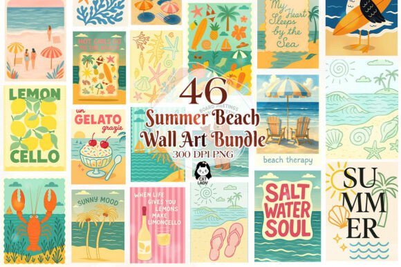 Download Summer Beach Wall Art Sublimation Bundle - Wall Collection