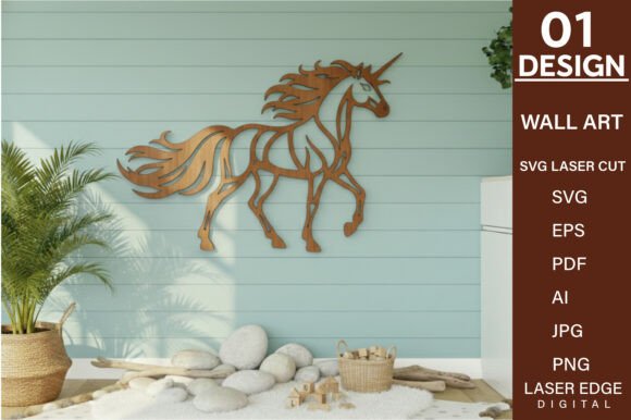 Download Unicorn Laser Cut SVG Design Wall Decor - Wall Collection