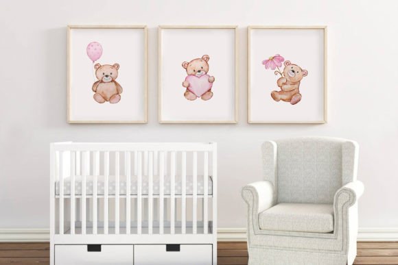 Download Teddy Bear Nursery Set of 3 Wall Art - Wall Collection
