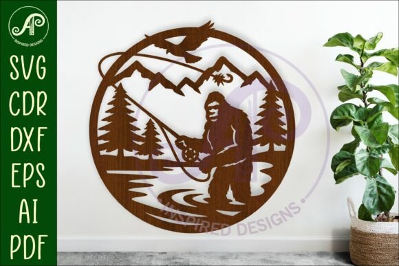 Download Bigfoot Fly Fishing Wall Art Sign, SVG F - Wall Collection