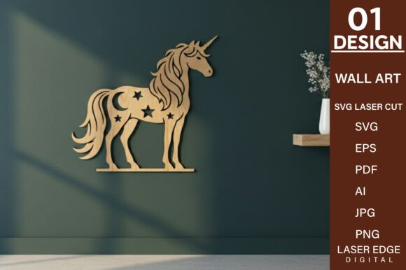 Download Unicorn Laser Cut SVG Design Wall Decor - Wall Collection