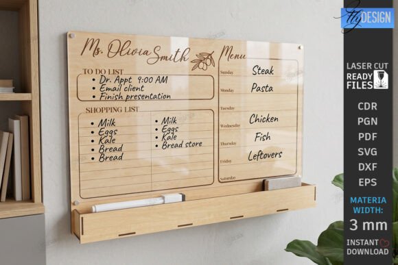 Download Acrylic Wall Planner Laser Cut |Calendar - Wall Collection