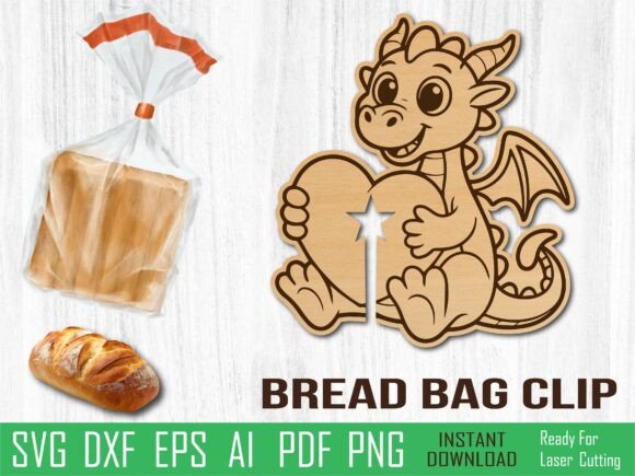 Download Dragon Bread Clip, Baby Dragon Laser Cut - Premium Resources