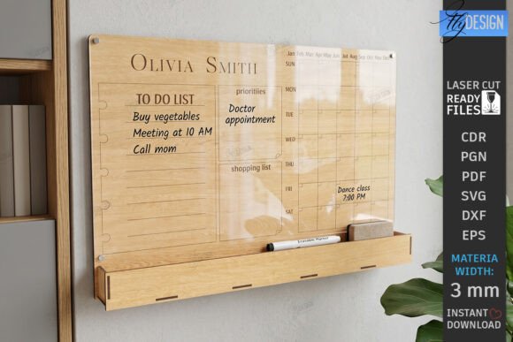 Download Acrylic Wall Planner Laser Cut |Calendar - Wall Collection