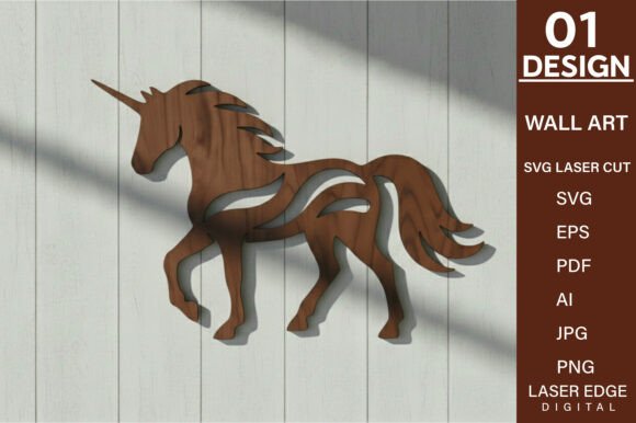 Download Unicorn Laser Cut SVG Design Wall Decor - Wall Collection