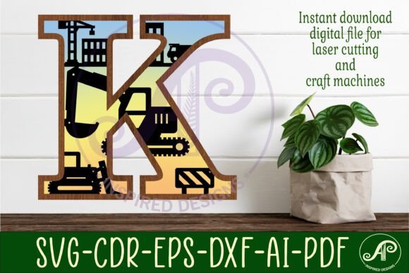 Download Construction Large K Wall Letter 3 Layer - Wall Collection