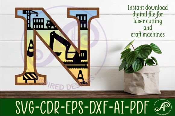 Download Construction Large N Wall Letter 3 Layer - Wall Collection