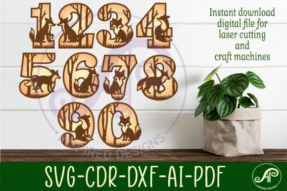 Download Woodland Fox Numbers Two Layer Wall Sign - Wall Collection