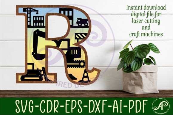 Download Construction Large R Wall Letter 3 Layer - Wall Collection