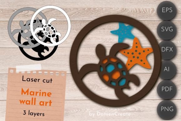 Download 3D Layered Marine Wall Art, Sea Sign - Wall Collection