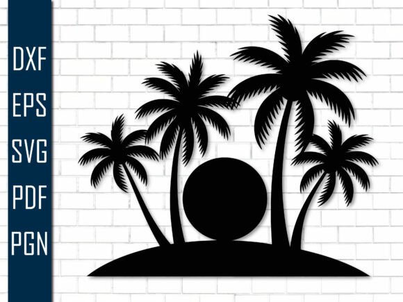 Download Palm Trees Island Sunset Wall Metal Sign - Wall Collection