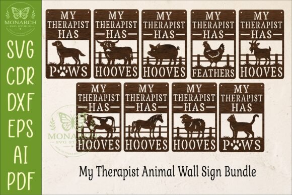 Download My Therapist Animal Wall Sign Bundle SVG - Wall Collection