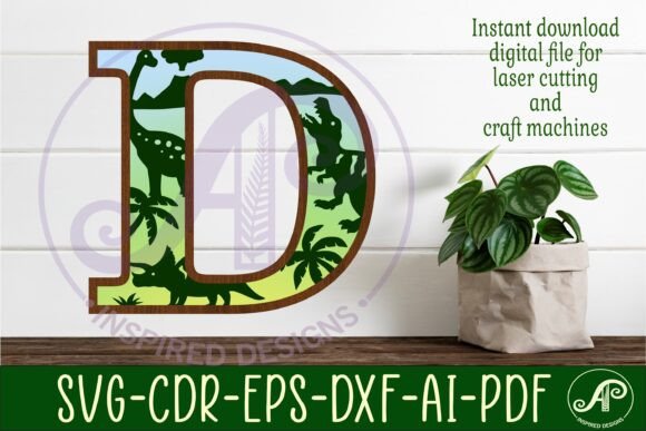 Download Dinosaurs Large D Wall Letter 3 Layer - Wall Collection