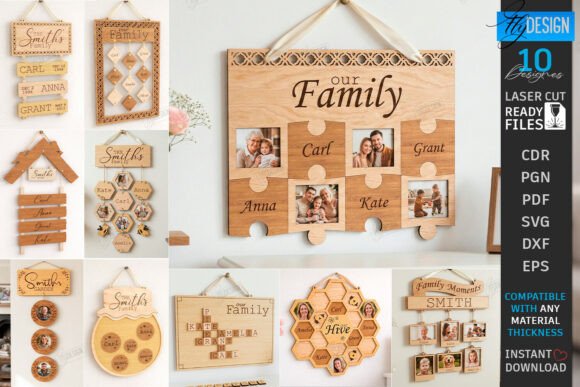Download Family Wall Signs Laser Cut Bundle | CNC - Wall Collection