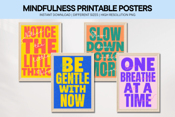 Download Mindfulness Quotes Wall Art Posters Set - Wall Collection