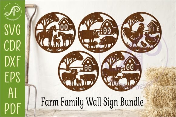 Download Farm Animal Wall Sign Bundle SVG, Laser - Wall Collection