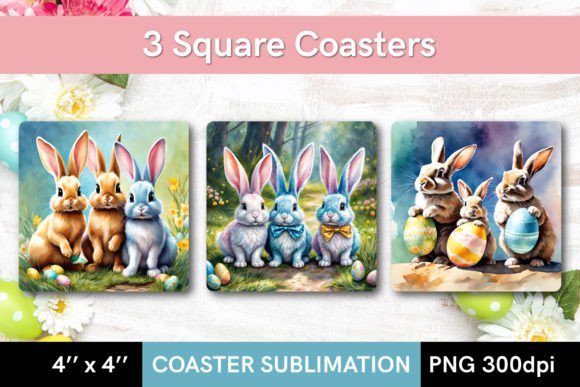 Download Three Easter Bunnies - 3 Easter Coasters - Three Collection