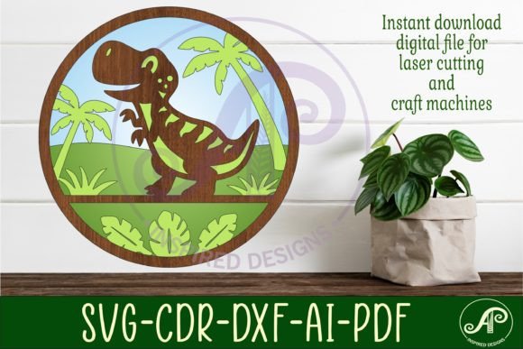 Download T Rex Dinosaur Layered Wall Sign Svg - Wall Collection