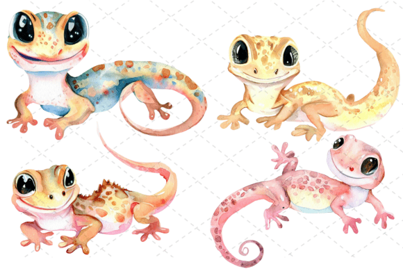 Download 4 Gecko Wall Decorations Print Bundle - Wall Collection