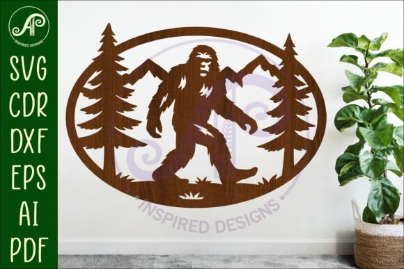 Download Bigfoot Mountain Scene Oval Wall Sign - Wall Collection