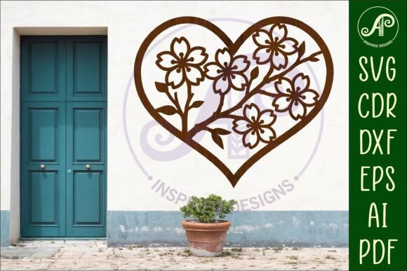 Download Cherry Blossom Heart Wall Sign, SVG File - Wall Collection