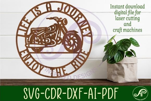 Download Motorcycle Wall Sign, SVG File. Vector - Wall Collection
