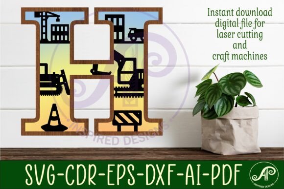 Download Construction Large H Wall Letter 3 Layer - Wall Collection
