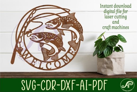 Download Welcome Fishing Wall Sign Svg Laser Cut - Wall Collection