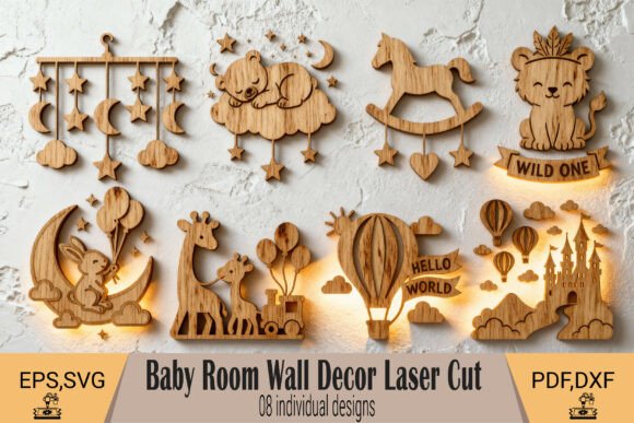 Download Nursery Wall Decor Laser Cut Bundle - Wall Collection
