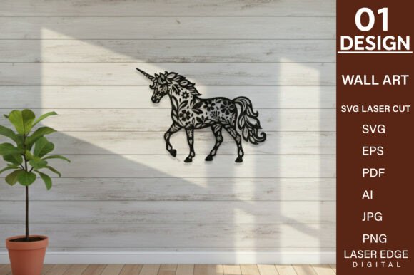 Download Unicorn Laser Cut SVG Design Wall Decor - Wall Collection
