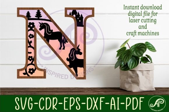 Download Unicorns Letter Wall Sign N - Wall Collection