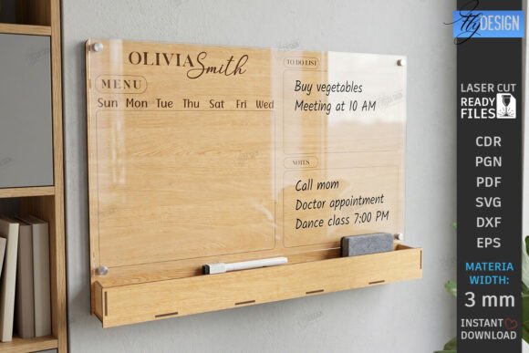 Download Acrylic Wall Planner Laser Cut |Calendar - Wall Collection