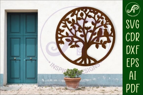 Download Tree with Birds Wall Sign, SVG File. - Wall Collection