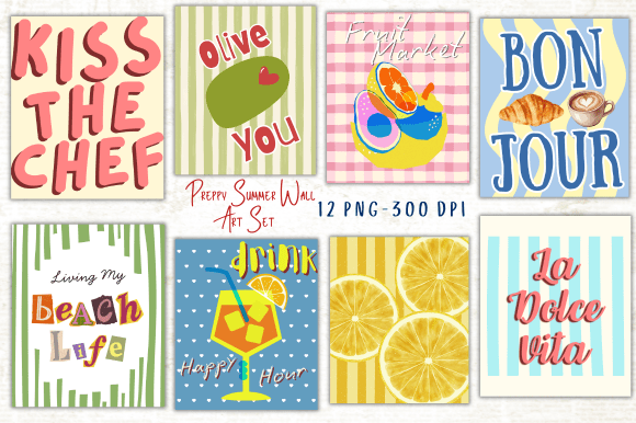 Download Preppy Summer Wall Art Set - Wall Collection