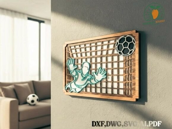 Download 3D Soccer Goalkeeper Layered Wall Art - Wall Collection