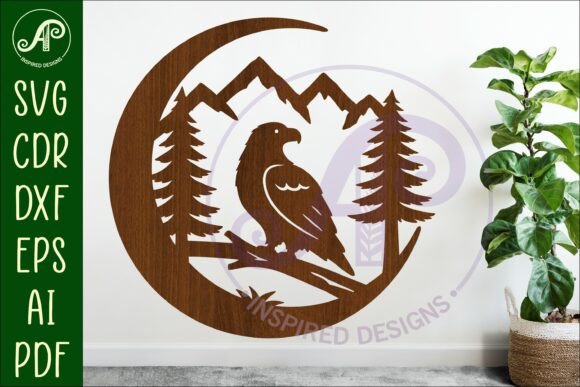 Download Crescent Moon Eagle Animal Wall Sign - Wall Collection