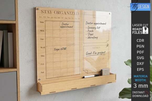 Download Acrylic Wall Planner Laser Cut |Calendar - Wall Collection