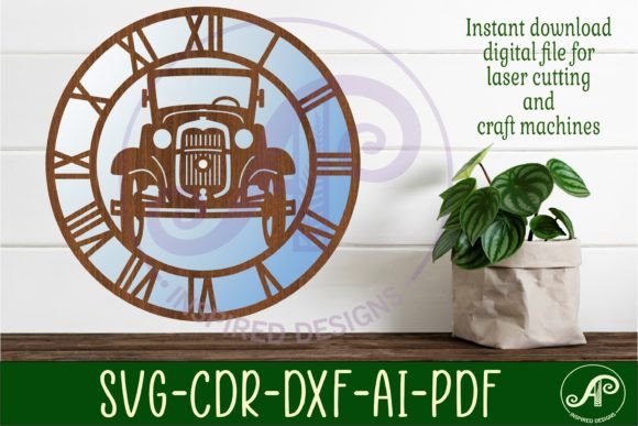 Download Vintage Car Wall Clock Laser Cut Files - Wall Collection