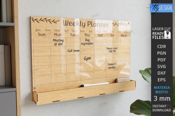 Download Acrylic Wall Planner Laser Cut |Calendar - Wall Collection